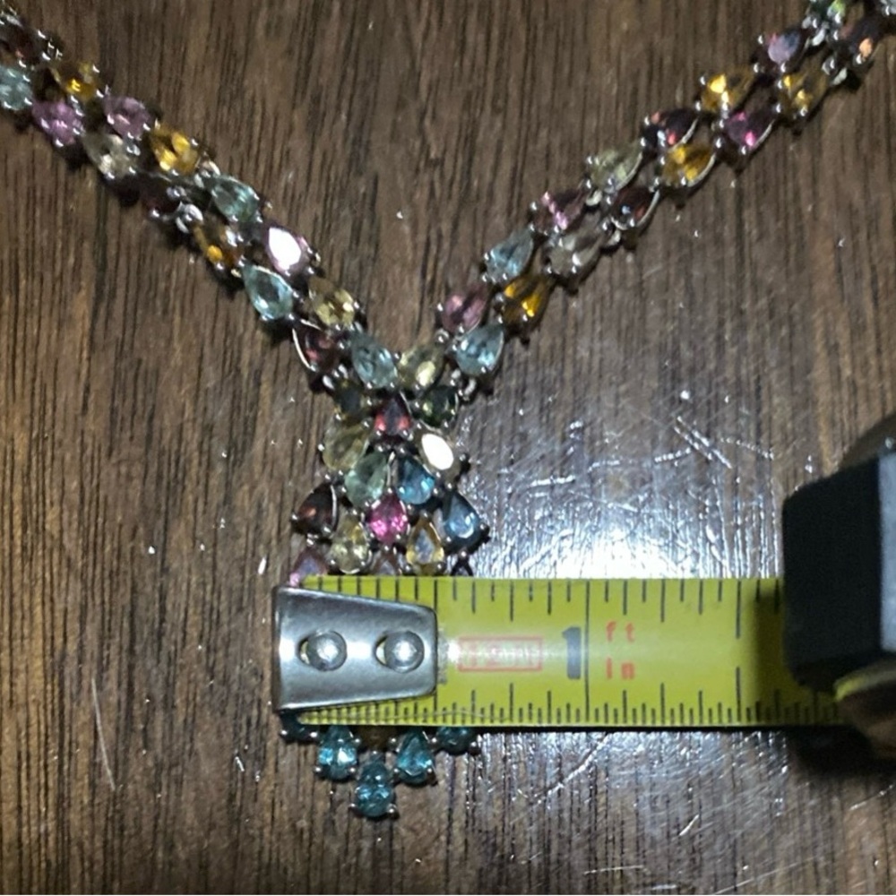 AAA Multi-Tourmaline,Necklace Platinum Over Sterling Silver, 18 Inches 19.20 CWT - Picture 16 of 16